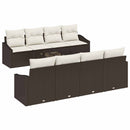 Sofa Sæt med pude med opbevaring 7 pcs Brun og Creme polyrattan