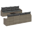 Sofa Sæt med pude med opbevaring 7 pcs Grå polyrattan