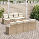 Sofa Sæt med pude 7 pcs Beige og creme polyrattan
