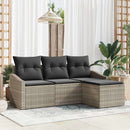 Sofa Sæt med pude med opbevaring 4 pcs Lysegrå polyrattan