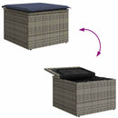 Sofa Sæt med pude 4 pcs Grå og Marineblå polyrattan
