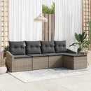 Sofa Sæt med pude med opbevaring 5 pcs Grå polyrattan