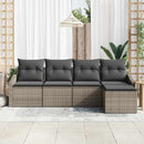 Sofa Sæt med pude med opbevaring 5 pcs Grå polyrattan