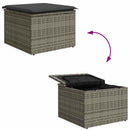 Sofa Sæt med pude med opbevaring 5 pcs Grå polyrattan
