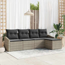 Sofa Sæt med pude med opbevaring 5 pcs Lysegrå polyrattan