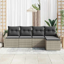 Sofa Sæt med pude med opbevaring 5 pcs Lysegrå polyrattan