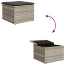 Sofa Sæt med pude med opbevaring 5 pcs Lysegrå polyrattan