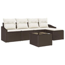 Sofa Sæt med pude med opbevaring 6 pcs Brun og Creme polyrattan