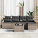 Sofa Sæt med pude med opbevaring 6 pcs Lysegrå polyrattan