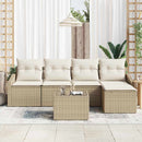 Sofa Sæt med pude 6 pcs Beige og creme polyrattan