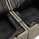Havesofa Sæt med pude med opbevaring 5 pcs Lysegrå polyrattan