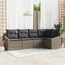 Havesofa Sæt med pude med opbevaring 5 pcs Grå polyrattan