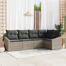 Havesofa Sæt med pude med opbevaring 5 pcs Lysegrå polyrattan