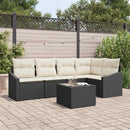 Havesofa Sæt med pude 6 pcs Brun og Creme polyrattan