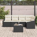 Havesofa Sæt med pude 6 pcs Brun og Creme polyrattan