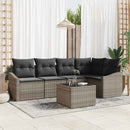 Havesofa Sæt med pude med opbevaring 6 pcs Lysegrå polyrattan