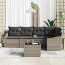 Havesofa Sæt med pude med opbevaring 6 pcs Lysegrå polyrattan
