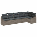 Havesofa Sæt med pude med opbevaring 6 pcs Grå polyrattan