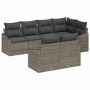 Havesofa Sæt med pude med opbevaring 7 pcs Grå polyrattan