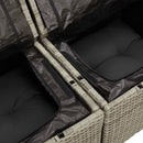 Havesofa Sæt med pude med opbevaring 7 pcs Lysegrå polyrattan