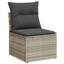 Havesofa Sæt med pude med opbevaring 7 pcs Lysegrå polyrattan