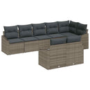 Havesofa Sæt med pude med opbevaring 8 pcs Grå polyrattan