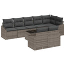 Havesofa Sæt med pude med opbevaring 9 pcs Lysegrå polyrattan