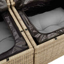 Havesofa Sæt med pude 9 pcs Beige og lys grå polyrattan