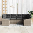 Havesofa Sæt med opbevaring 6 pcs Grå polyrattan