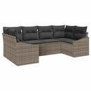 Havesofa Sæt med opbevaring 6 pcs Grå polyrattan