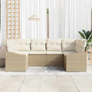 Havesofa Sæt med opbevaring 6 pcs Beige og creme polyrattan