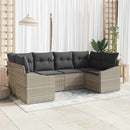 Havesofa Sæt med opbevaring 6 pcs Lysegrå polyrattan