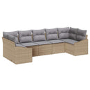 Havesofa Sæt med opbevaring 7 pcs Beige og lys grå polyrattan