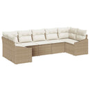 Havesofa Sæt 7 stk. Beige og creme polyrattan
