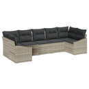 Havesofa Sæt med opbevaring 7 pcs Lysegrå polyrattan