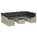 Havesofa Sæt 9 stk. Lysegrå polyrattan