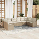 Havesofa Sæt 10 stk. Beige og creme polyrattan