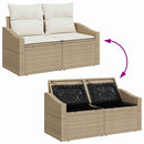 Havesofa Sæt 10 stk. Beige og creme polyrattan