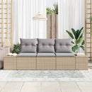 Havesofa Sæt med opbevaring 3 pcs Beige og lys grå polyrattan