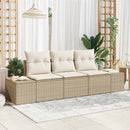 Havesofa Sæt med opbevaring 3 pcs Beige og creme polyrattan