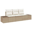 Havesofa Sæt med opbevaring 3 pcs Beige og creme polyrattan