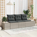 Havesofa Sæt med opbevaring 3 pcs Lysegrå polyrattan