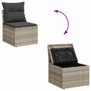 Havesofa Sæt med opbevaring 3 pcs Lysegrå polyrattan