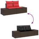 Havesofa Sæt 8 stk. Beige og Rød polyrattan