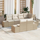 Havesofa Sæt med opbevaring 7 pcs Beige og creme polyrattan