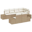 Havesofa Sæt med opbevaring 7 pcs Beige og creme polyrattan