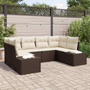Havesofa Sæt med opbevaring 6 pcs Brun og Creme Poly rattan