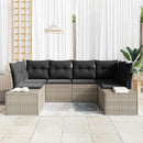 Havesofa Sæt med opbevaring 6 pcs Lysegrå Poly rattan