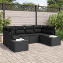 Havesofa Sæt med opbevaring 6 pcs Sort Poly rattan