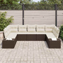 Havesofa Sæt med pude 9 pcs Brun og Creme Polyrattan